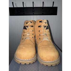 Bruno Marc Tan Lace-Up Work Boots